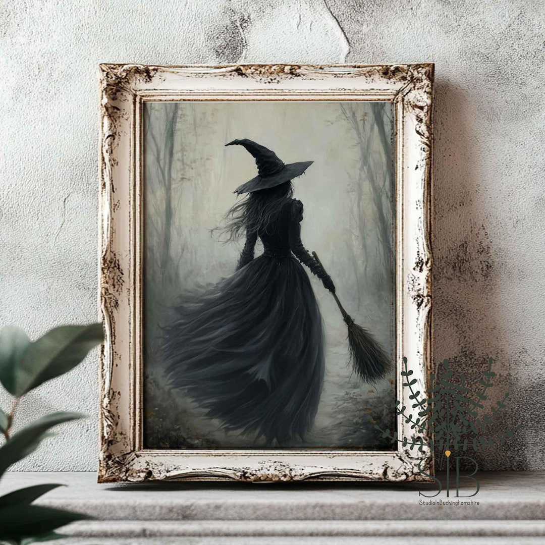 Gothic Witch Halloween Art Print: Spooky Wall Decor (digital Download ...