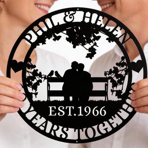 Personalized 60th Anniversary Metal Sign, Diamond Jubilee Gift, Wedding Metal Decor