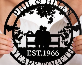 Personalized 60th Anniversary Metal Sign, Diamond Jubilee Gift, Wedding Metal Decor