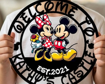 Welcome to our Castle Sign, Disney Welcome Sign, Mickey Home Decor, Mickey Housewarming Gifts, Kids Room Décor, Fantasy New Home Gift