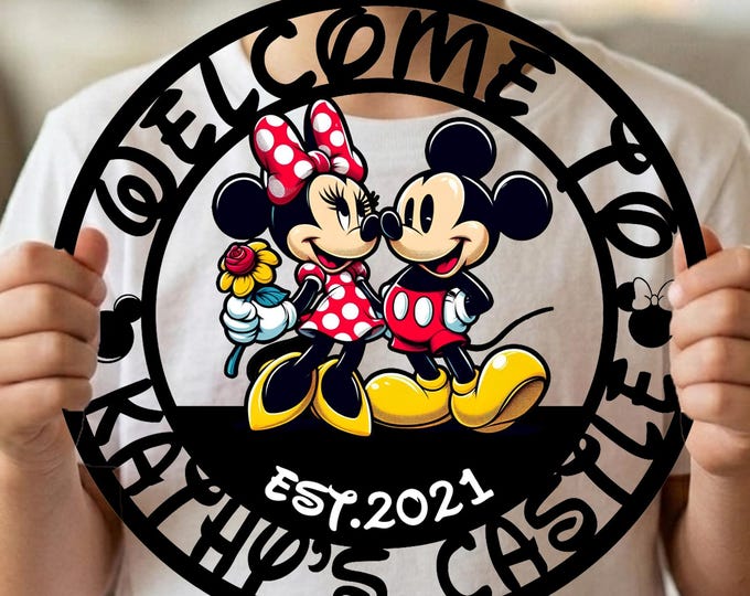 Welcome to our Castle Sign, Disney Welcome Sign, Mickey Home Decor, Mickey Housewarming Gifts, Kids Room Décor, Fantasy New Home Gift