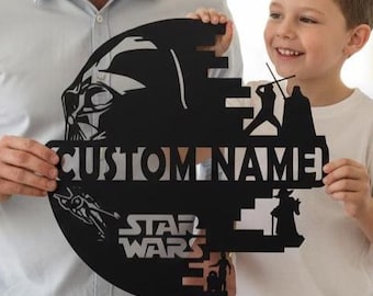 Plaque en métal personnalisée Star Wars, décor silhouette Dark Vador
