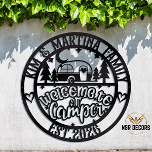 „Welcome to Our Camper“ Metallschild: RV Decor