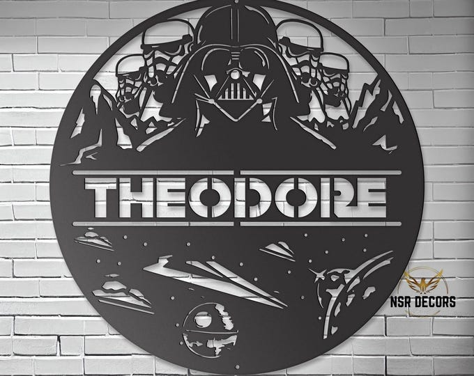 Custom Darth Vader Metal Sign: Star Wars Garage Decor