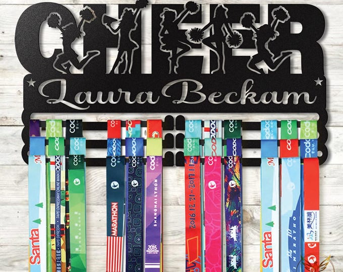Custom Cheerleader Medal Hanger: Personalized Cheerleading Award Display