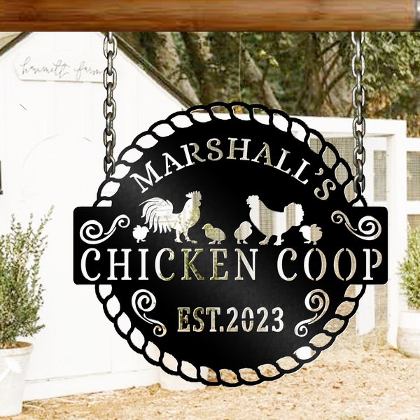 Custom Chicken Farm Metal Sign, Poultry Farm Coop Wall Art, Family Farm Sign, Chicken Coop, Hen House Sign, Mothers Day Gifts, Rooster Sign