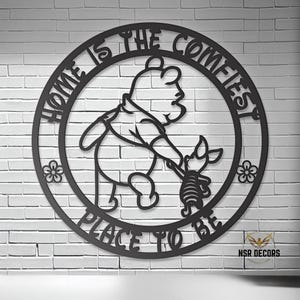 Winnie the Pooh Metal Sign: Whimsical Nursery Decor