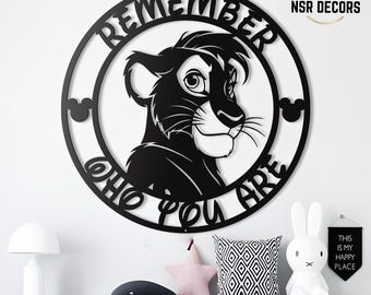 Lion King Metal Sign, Remember Who You Are, Nursery Decor
