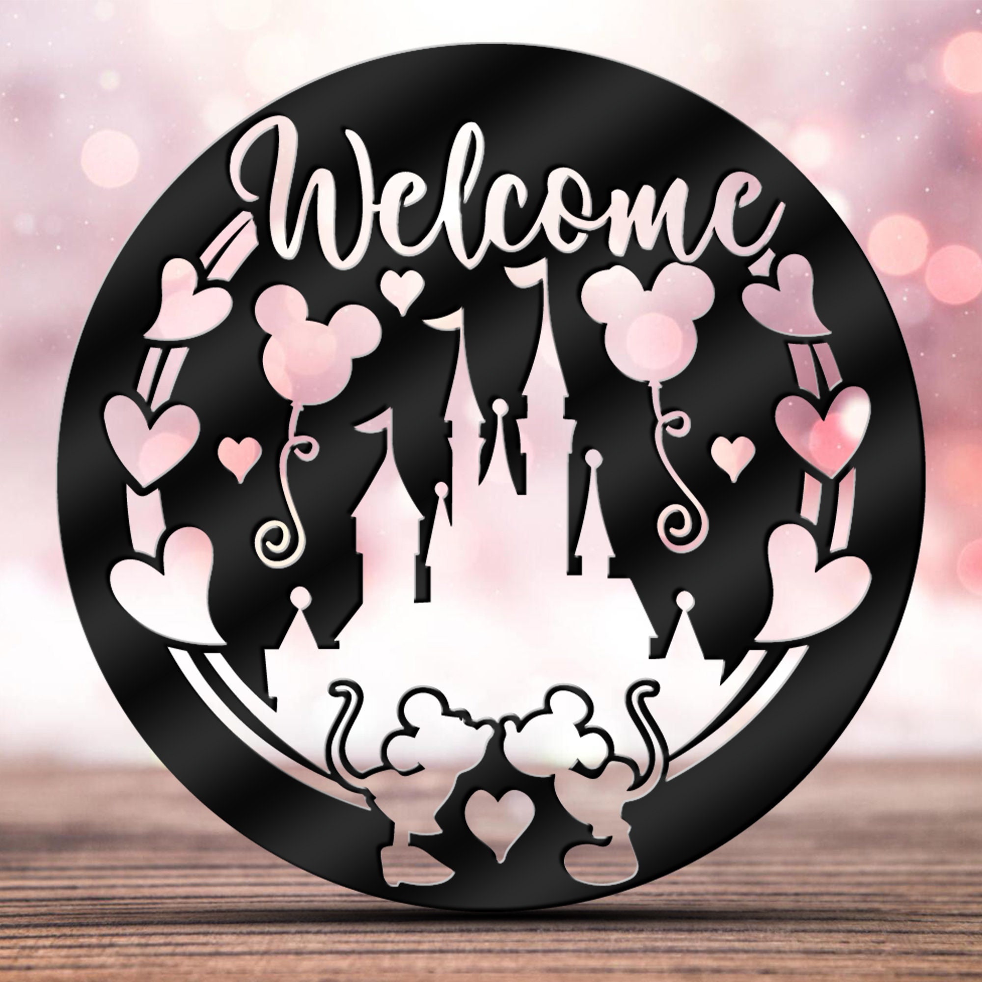 Discover Mickey and Minne Welcome Metal Sign, Disney Inspired Metal Sign