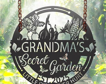 Custom Vegetable Metal Garden Sign: Personalized Gardener Gift