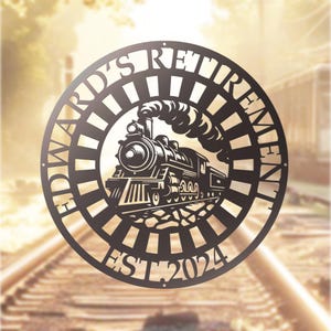 Letreros metálicos de tren personalizados, regalo de jubilación para piloto de locomotora, letrero de ferrocarril, decoración para la cueva del hombre, regalo para maquinista, letrero para puerta de locomotora