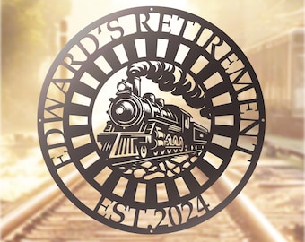 Personalized Train Metal Sign: Steam Engine Wall Decor