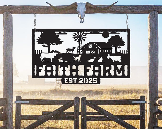 Custom Farm Metal Sign: Personalized Family Name Wall Art