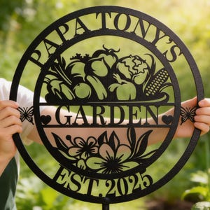 Placa personalizada para horta, placas de metal para banca de vegetais, presentes para jardineiros.