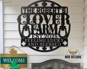 Custom Lucky Farm Metal Sign: Personalized Irish Home Decor