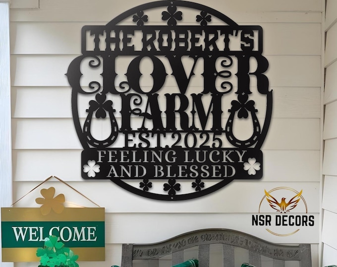 Custom Lucky Farm Metal Sign: Personalized Irish Home Decor