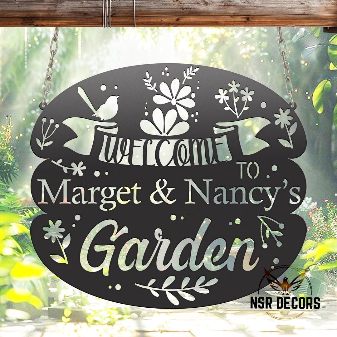 Custom Metal Garden Sign: Personalized Outdoor Cottage Decor - Etsy