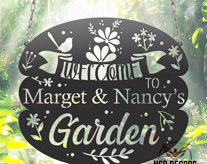 Custom Metal Garden Sign: Personalized Outdoor Cottage Decor