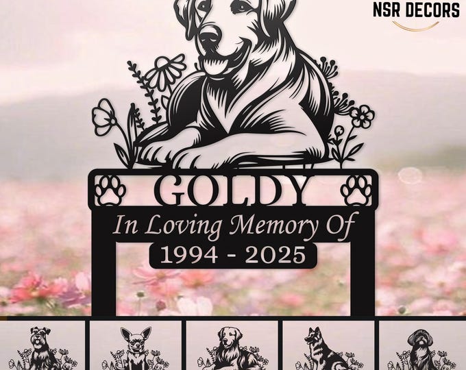 Personalized Dog Memorial Stake: Custom Metal Garden Sign