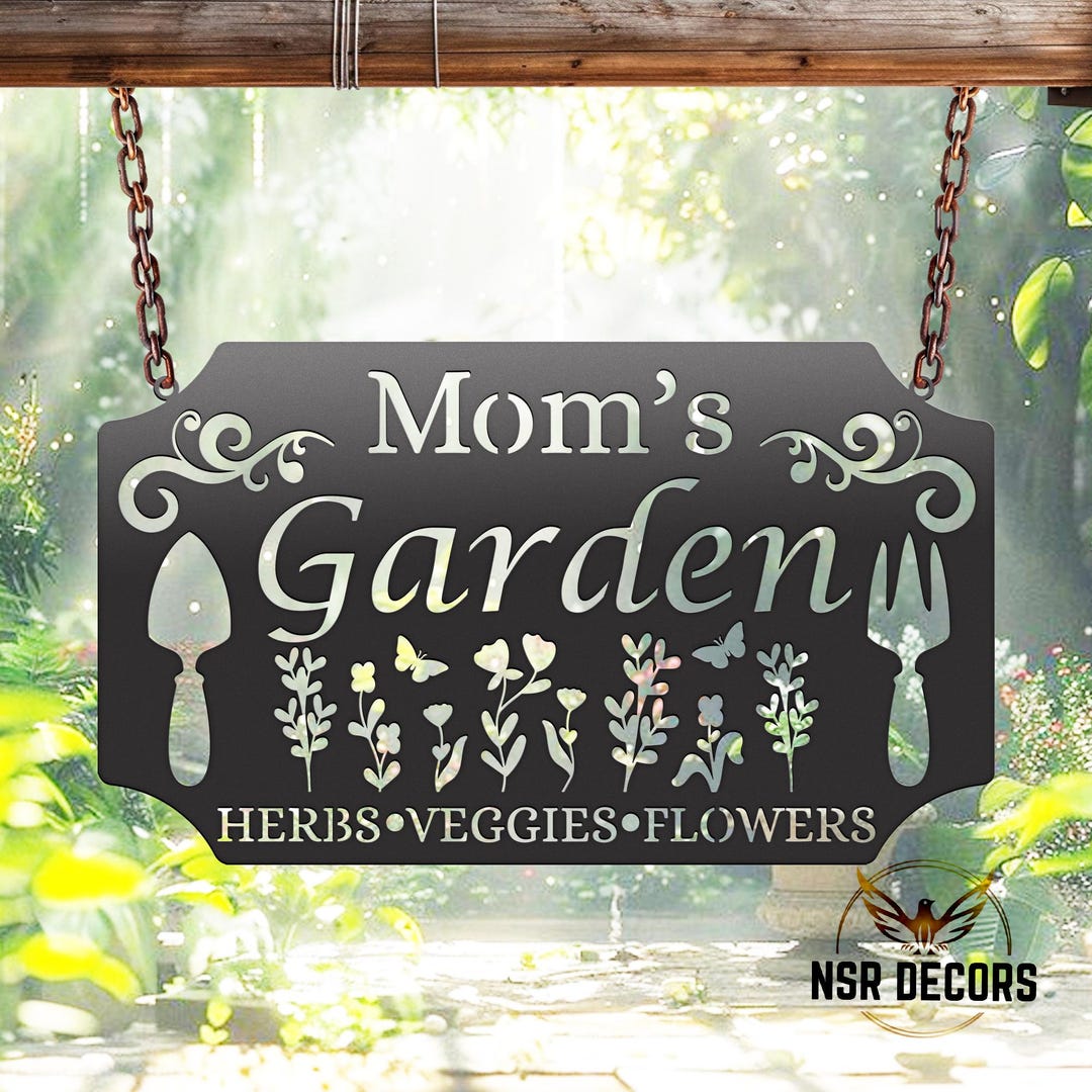 Personalized Metal Garden Sign, Custom Hanging Outdoor Decor - Etsy