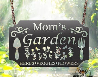 Personalized Metal Garden Sign, Custom Hanging Outdoor Decor
