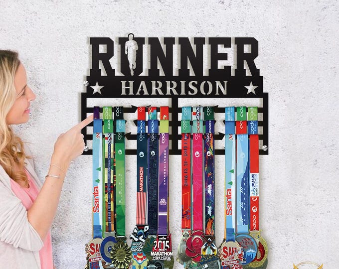 Personalized Running Medal Holder: Sports Award Display