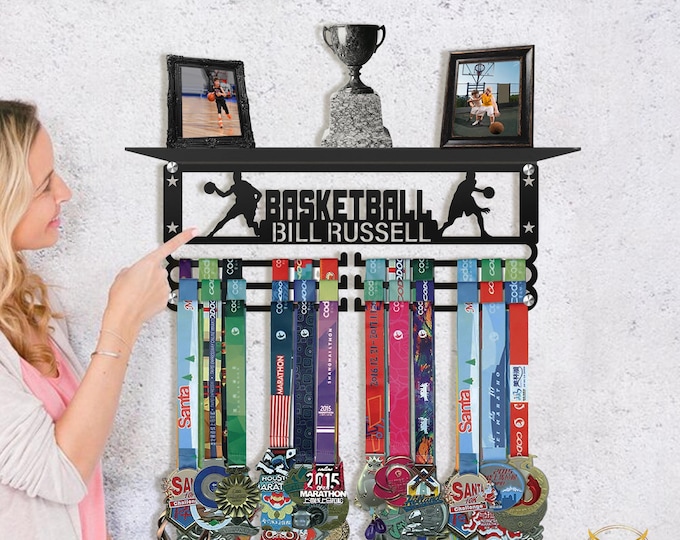 Custom Basketball Medal Hanger, Personalized Metal Sign