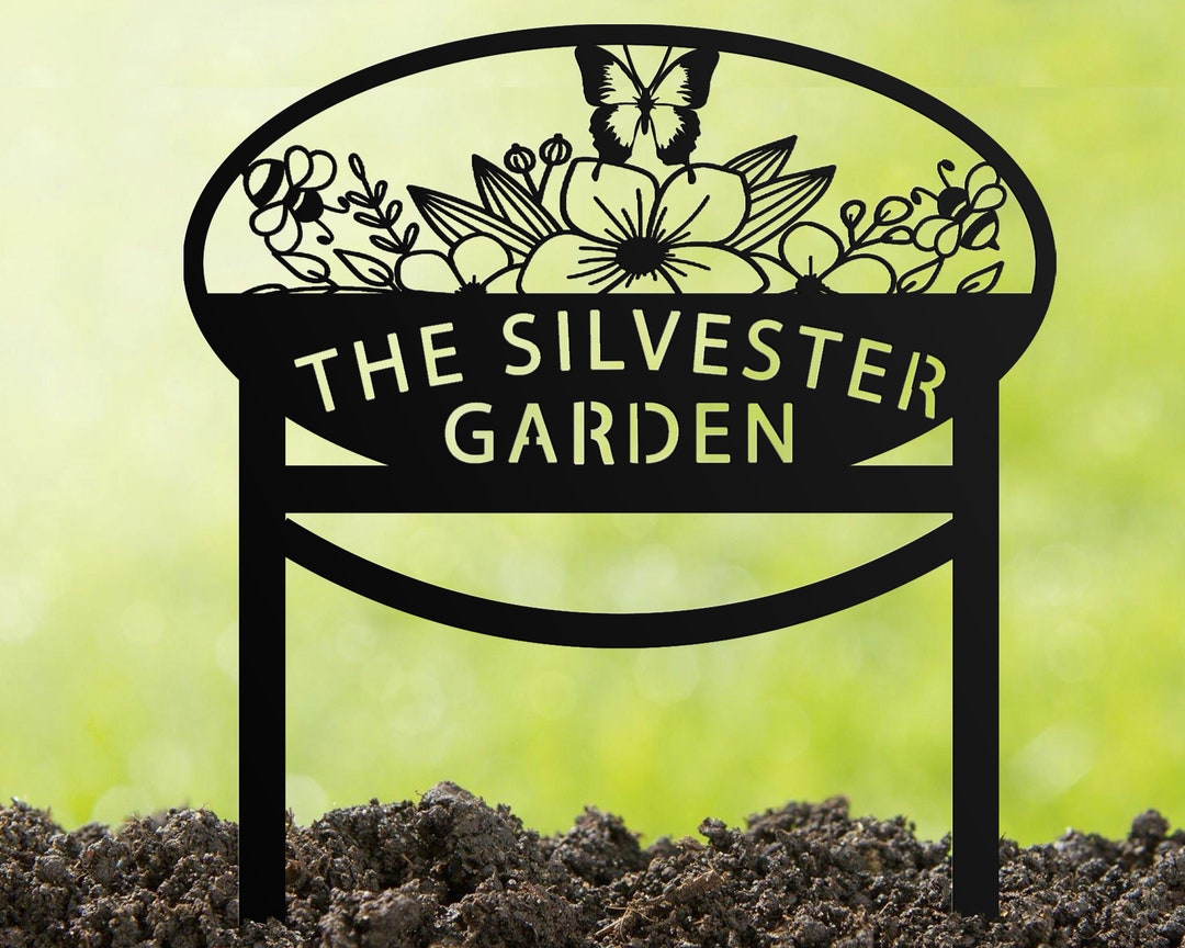 Personalized Metal Garden Sign, Custom Gardener Name Sign, Family Last ...