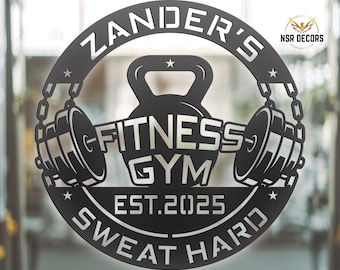 Custom Kettlebell Metal Gym Sign, Personalized Workout Decor