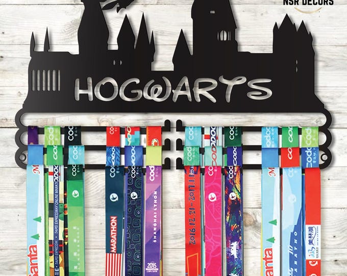 Hogwarts Medal Hanger, Custom Name, Sports Awards Display Rack