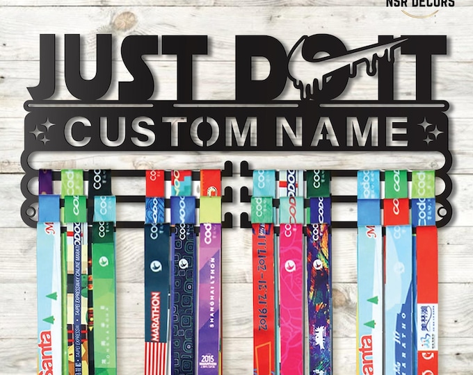 Custom 'Just Do It' Medal Hanger: Sports Medal Display