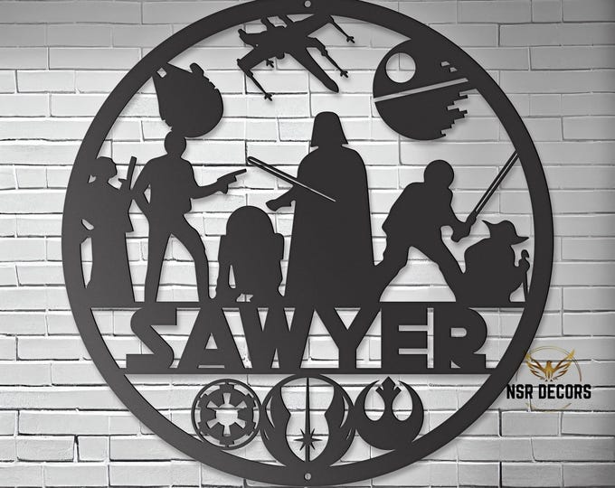 Personalized Sci-Fi Inspired Metal Sign, Space Fantasy Wall Decor for Kids Room, Gamer Room