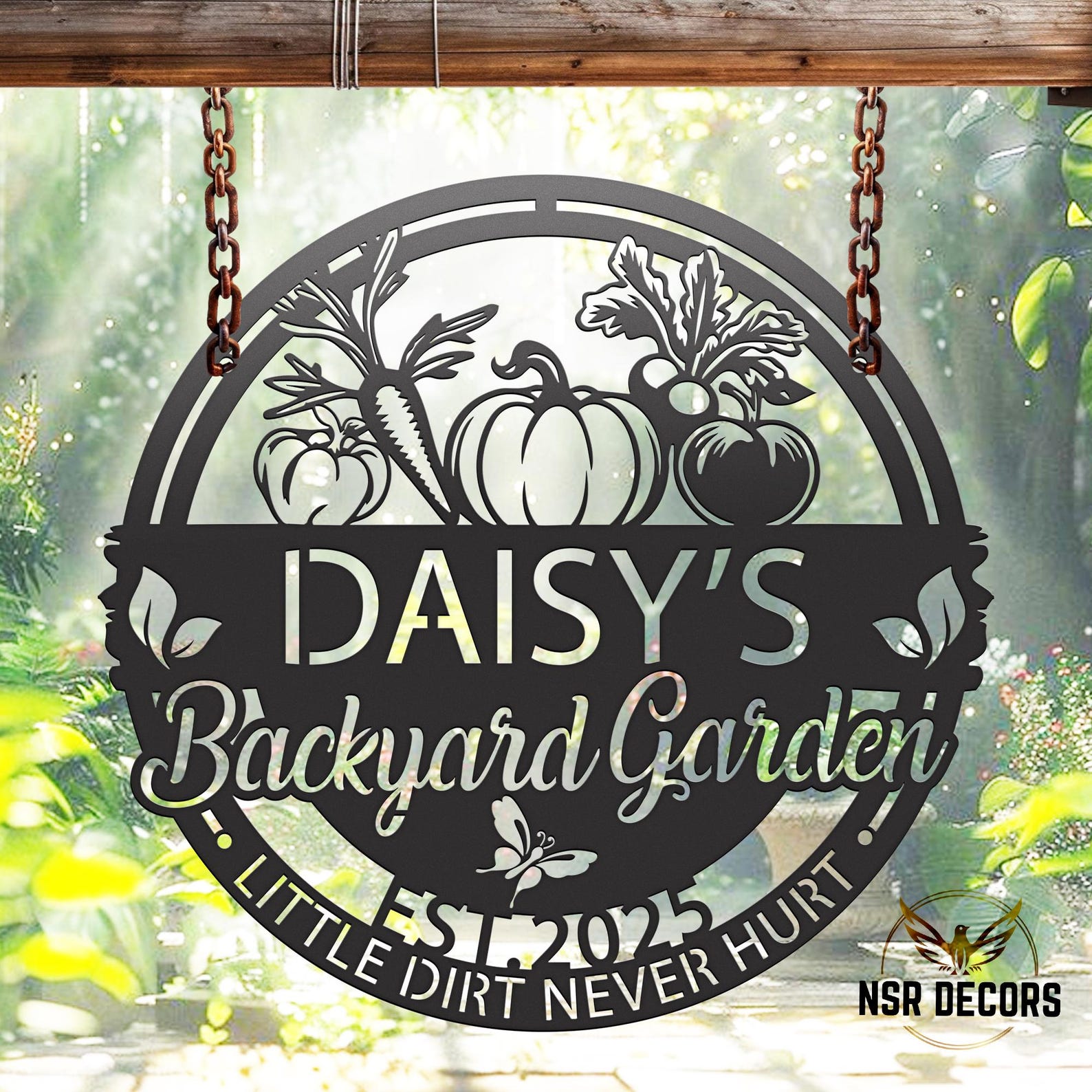Personalized Vegetable Garden Metal Sign, Rustic Farmhouse Decor - Etsy
