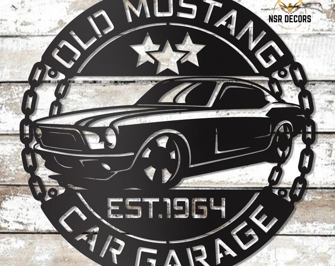 Custom Mustang Metal Sign: Garage & Mancave Decor