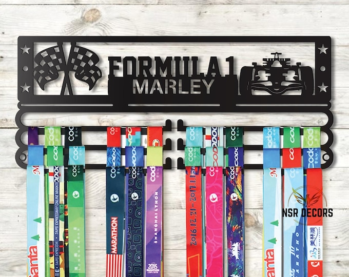 Personalized Formula 1 Medal Holder: Motorsport Grand Prix Decor