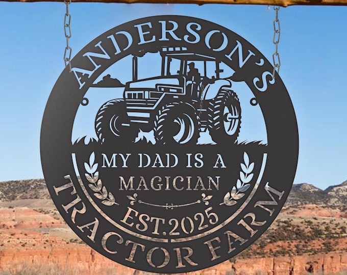 Personalized Tractor Metal Farm Sign: Custom Ranch Decor