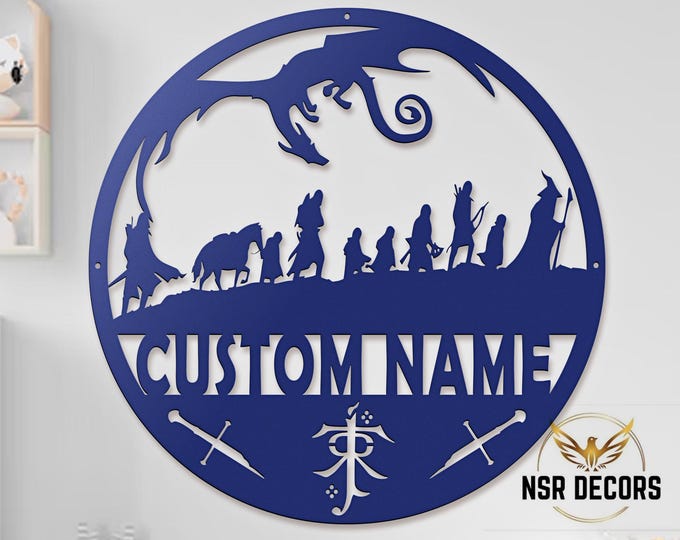 Custom Lord of the Rings Metal Sign, Tolkien Wall Art