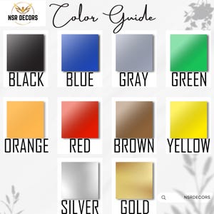 Puede incluir: Gu&iacute;a de colores con cuadrados que muestran diferentes colores: negro, azul, gris, verde, naranja, rojo, marr&oacute;n, amarillo, plata y oro.