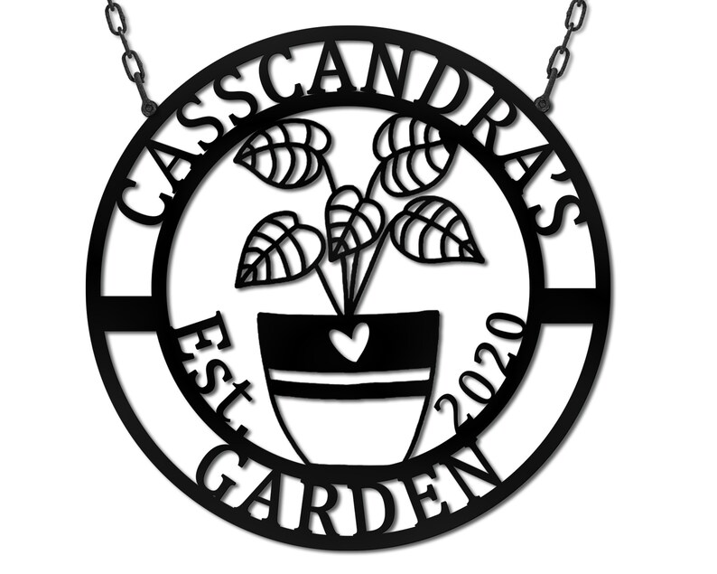 Personalized Garden Metal Hanging, Metal Gardening Gifts, Garden Signs