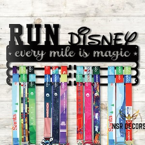 Running Disney Medal Hanger, Every Mile Is Magic Marathon Race Award, Holder Rack, Athlete Gift, Achievement Wall Decor, Metal Trophy Hook
