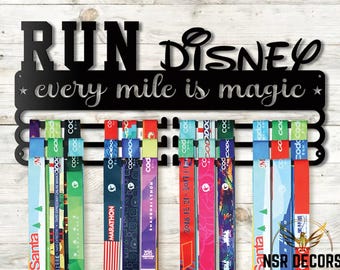Running Disney Medal Hanger, Every Mile Is Magic Marathon Race Award, Holder Rack, Athlete Gift, Achievement Wall Decor, Metal Trophy Hook