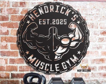 Custom Metal Gym Sign: Fitness Wall Art, Home Gym Decor