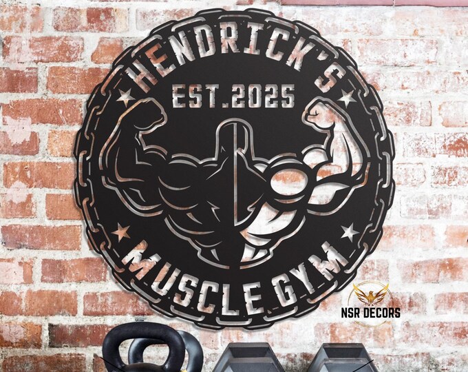 Custom Metal Gym Sign: Fitness Wall Art, Home Gym Decor