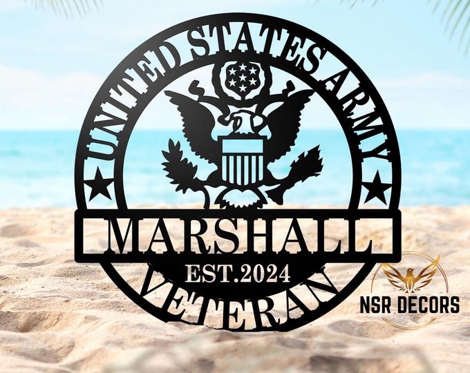 Custom US Army Veteran Metal Sign: Personalized Military Decor