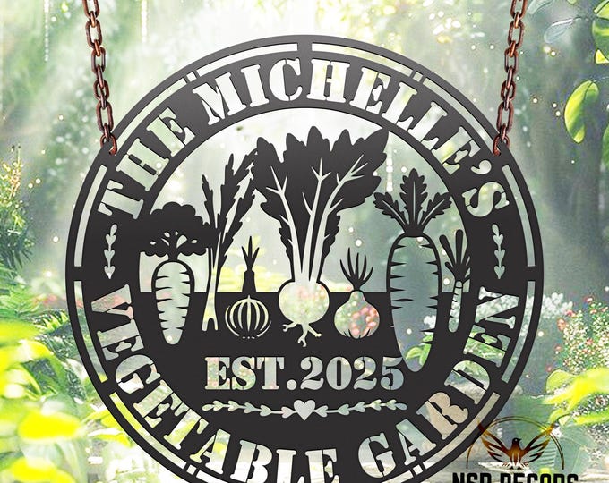 Custom Metal Garden Sign, Personalized Veggie Patch Decor
