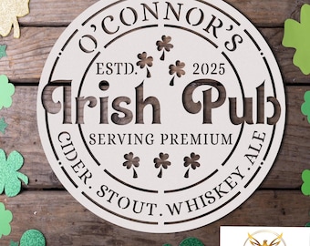 Custom Irish Pub Metal Sign: Personalized Bar Decor
