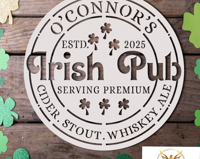 Custom Irish Pub Metal Sign: Personalized Bar Decor