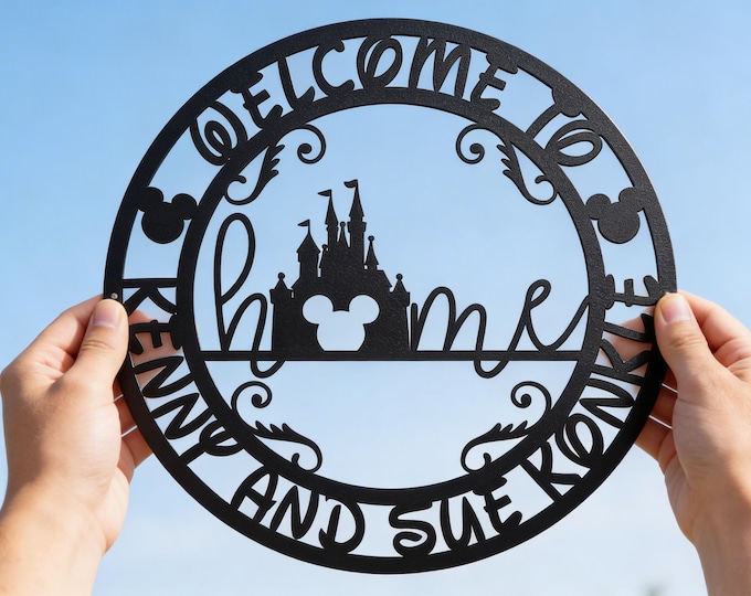 Custom Castle Metal Sign | Disney Home Decor, Personalized Gift