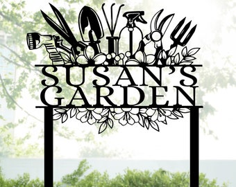 Personalized Metal Gardening sign, Garden Tool decoration, Mother’s Day,  Custom Garden Gift, Metal Greenhouse Sign, Gift for Grandmother