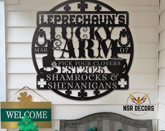 Custom Lucky Farm Metal Sign: St. Patrick's Day Decor
